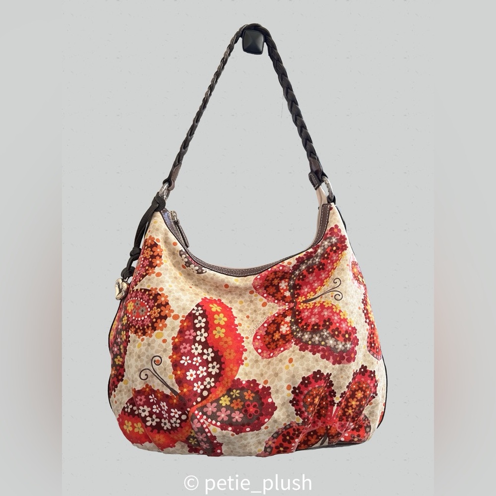 Brighton - Butterfly floral canvas shoulder bag.